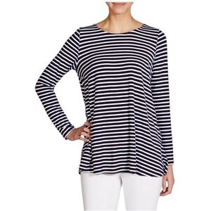 Mott50 Shirt Women‎ Medium Blue White Striped UPF 50 Sun Shirt Tee Gorpcore